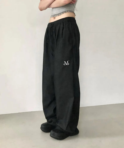 韓國 Mucent Werren Pintuck Wide Denim Banding Pants【MU042】