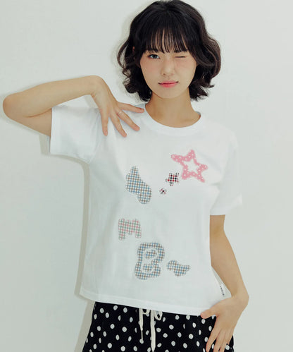 韓國 Ambler AMB Angel Check Patch Short Sleeve T-Shirt【AR109】