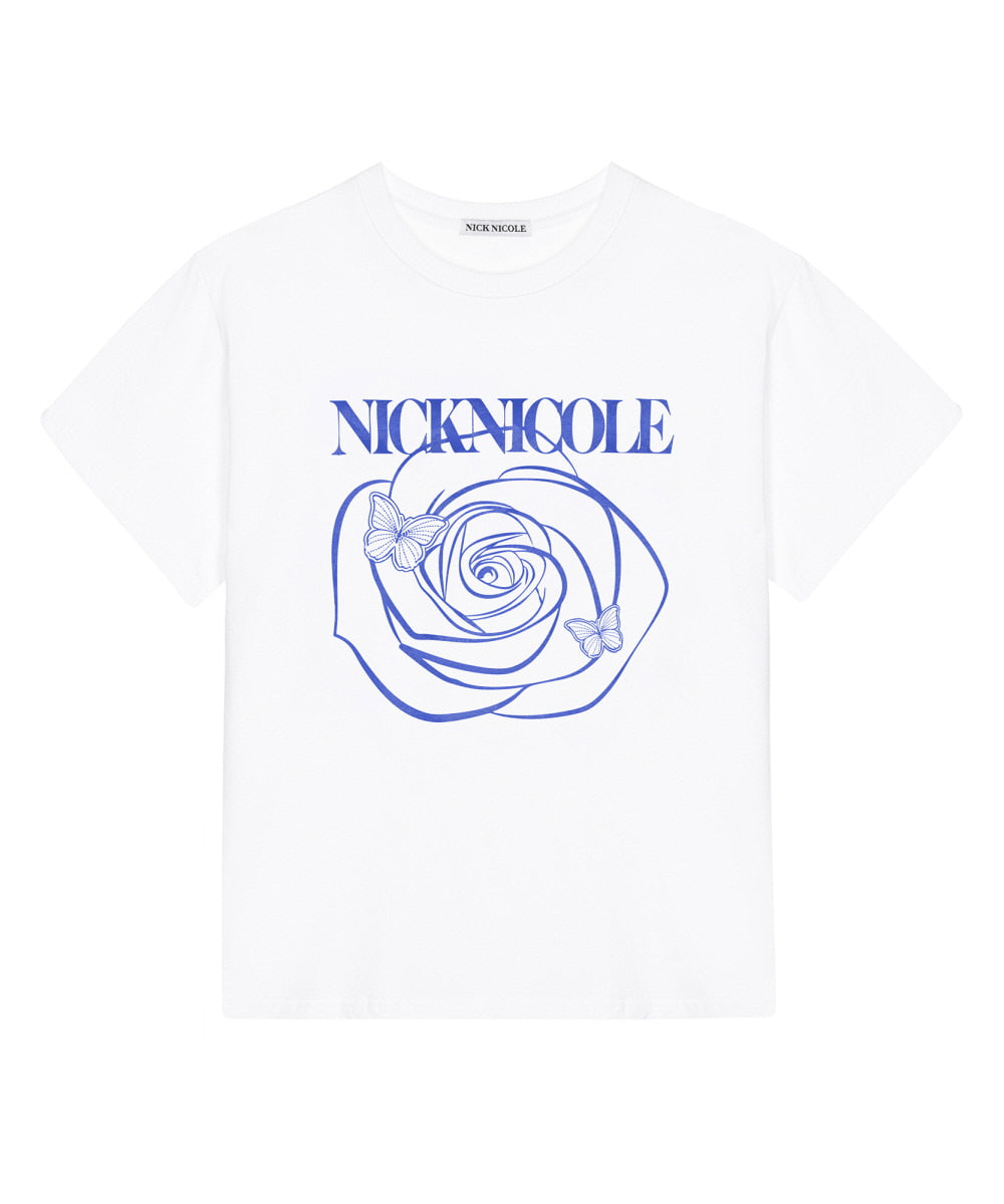 韓國 Nick Nicole Rose Butterfly Sleeve Top【NK028】