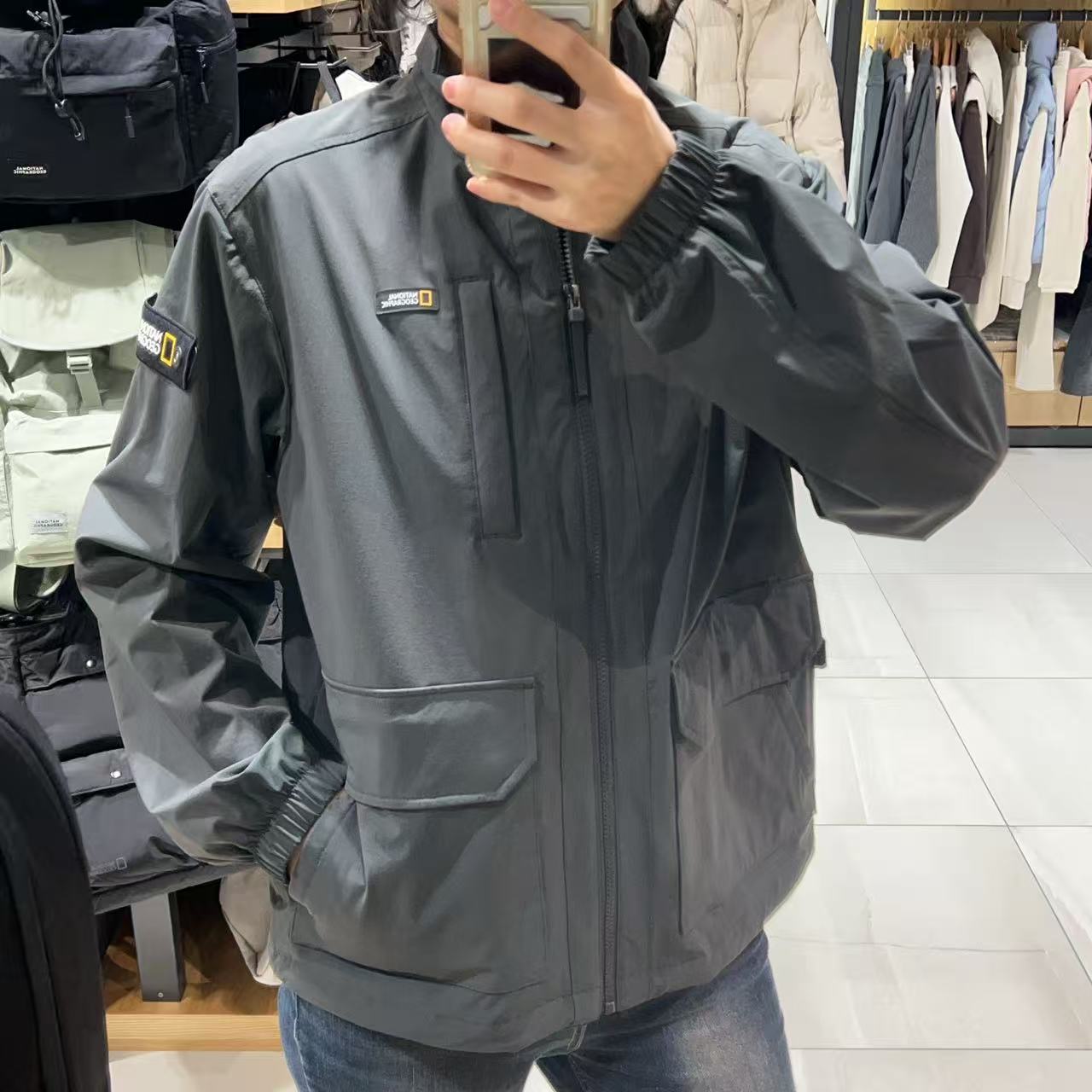 韓國 National Geographic Archelon Woven Stretch Stand Neck Zip-Up【NG313】