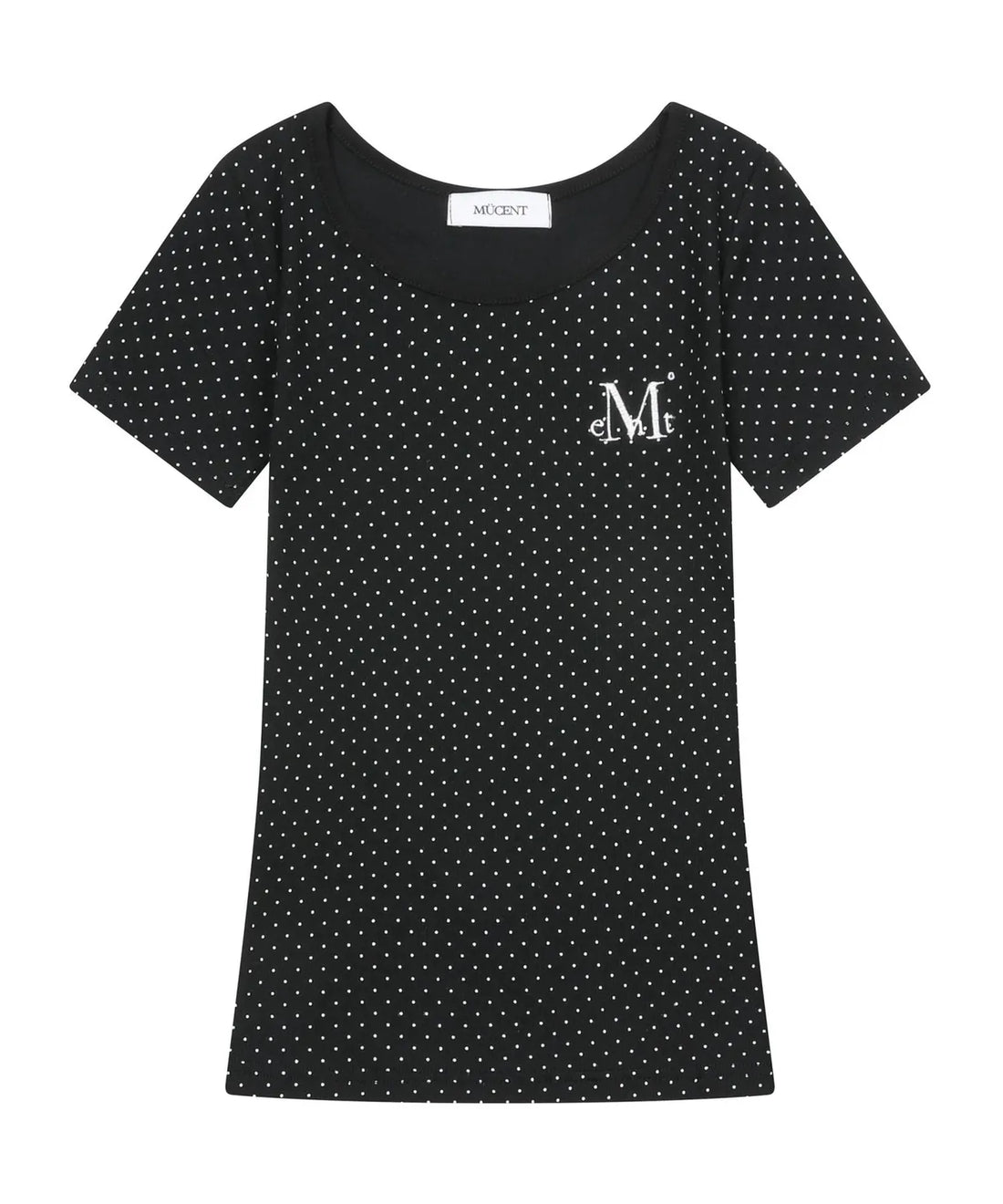 韓國 Mucent Poit Dot Midi Slim Fit Half T-Shirt【MU031】