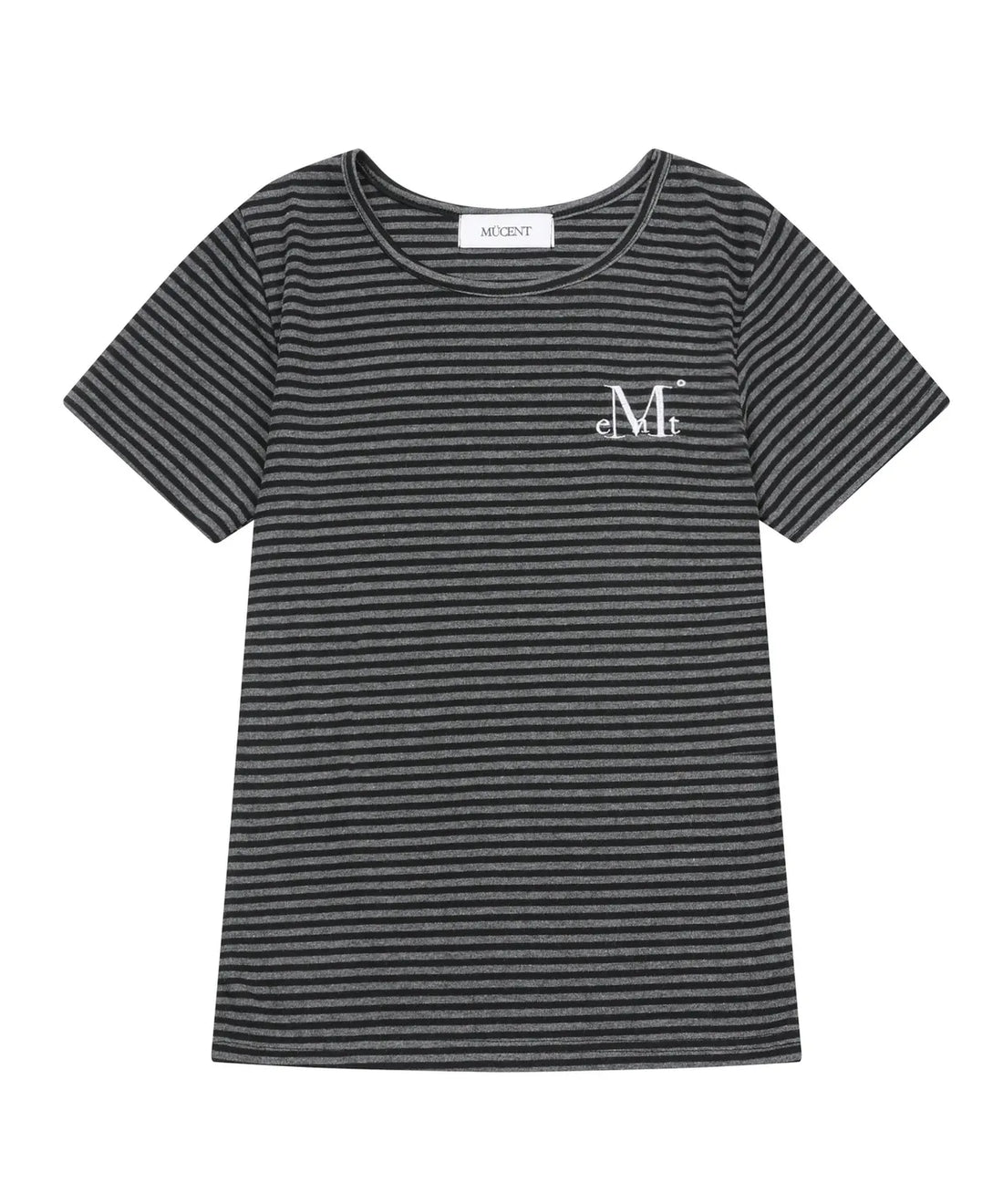 韓國 Mucent Nable U-Neck Stripe Half T-Shirt【MU030】
