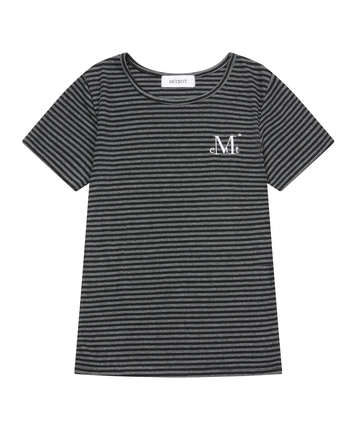 韓國 Mucent Nable U-Neck Stripe Half T-Shirt【MU030】
