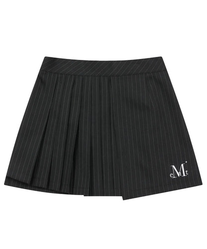 韓國 Mucent Flint Stripe Half Pleated Skirt【MU039】