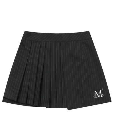 韓國 Mucent Flint Stripe Half Pleated Skirt【MU039】