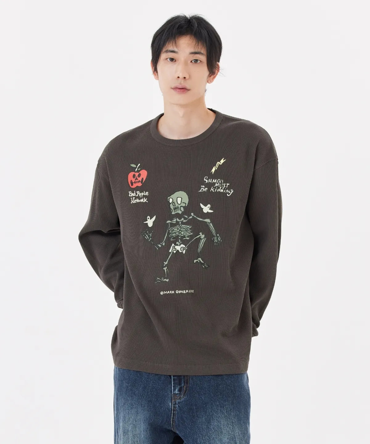 韓國 Mark Gonzales Shmoo Must Be Kidding Graphic Waffle T-Shirt【MG008】