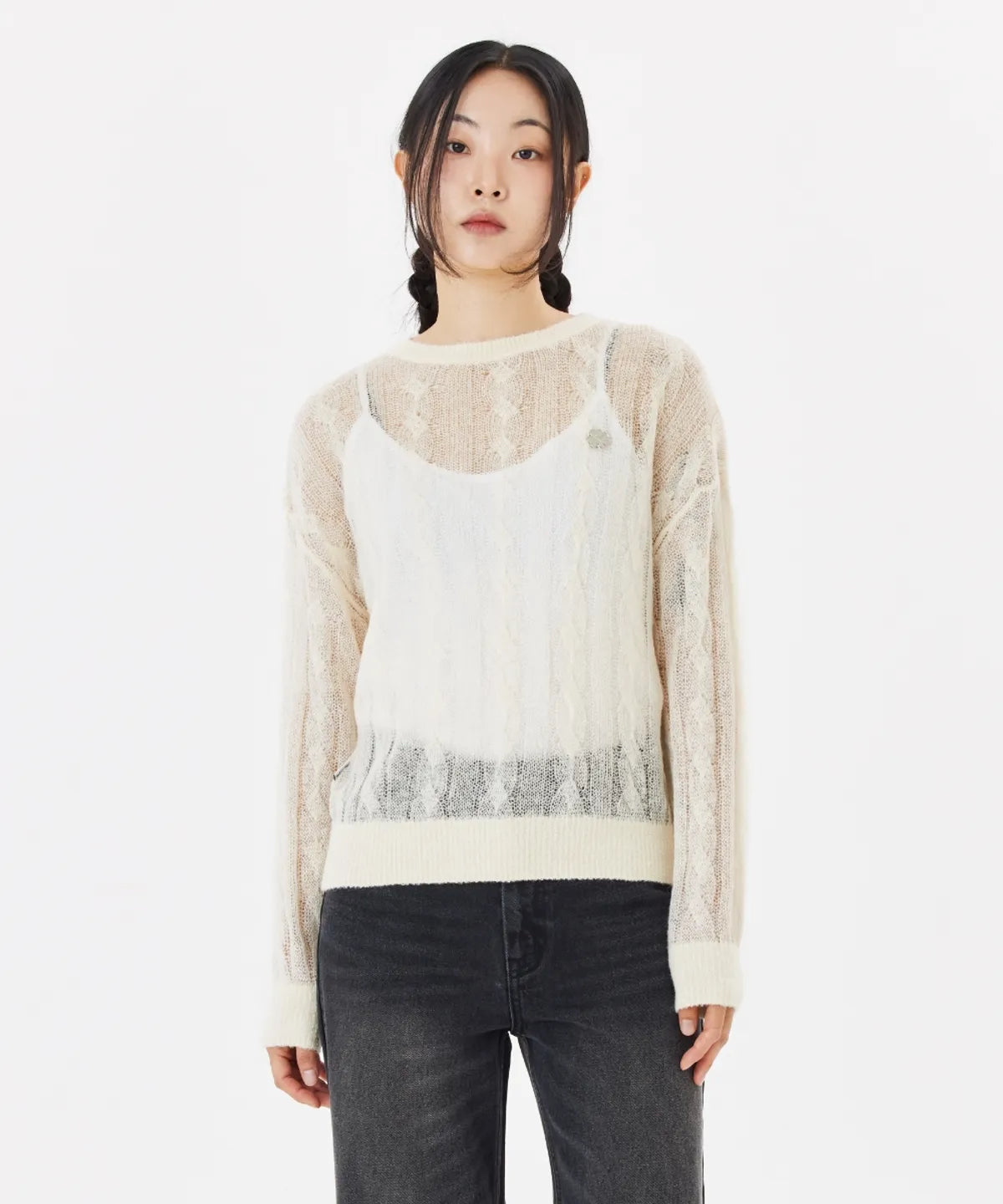 韓國 Mark Gonzales Women's Club See-Through Knit【MG022】