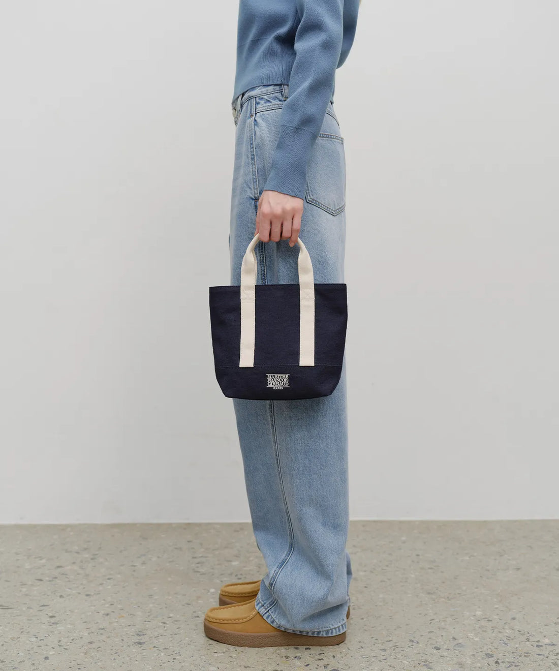 韓國 Marithe Francois Girbaud Classic Logo Embroidery Canvas Tote Bag【MF636】