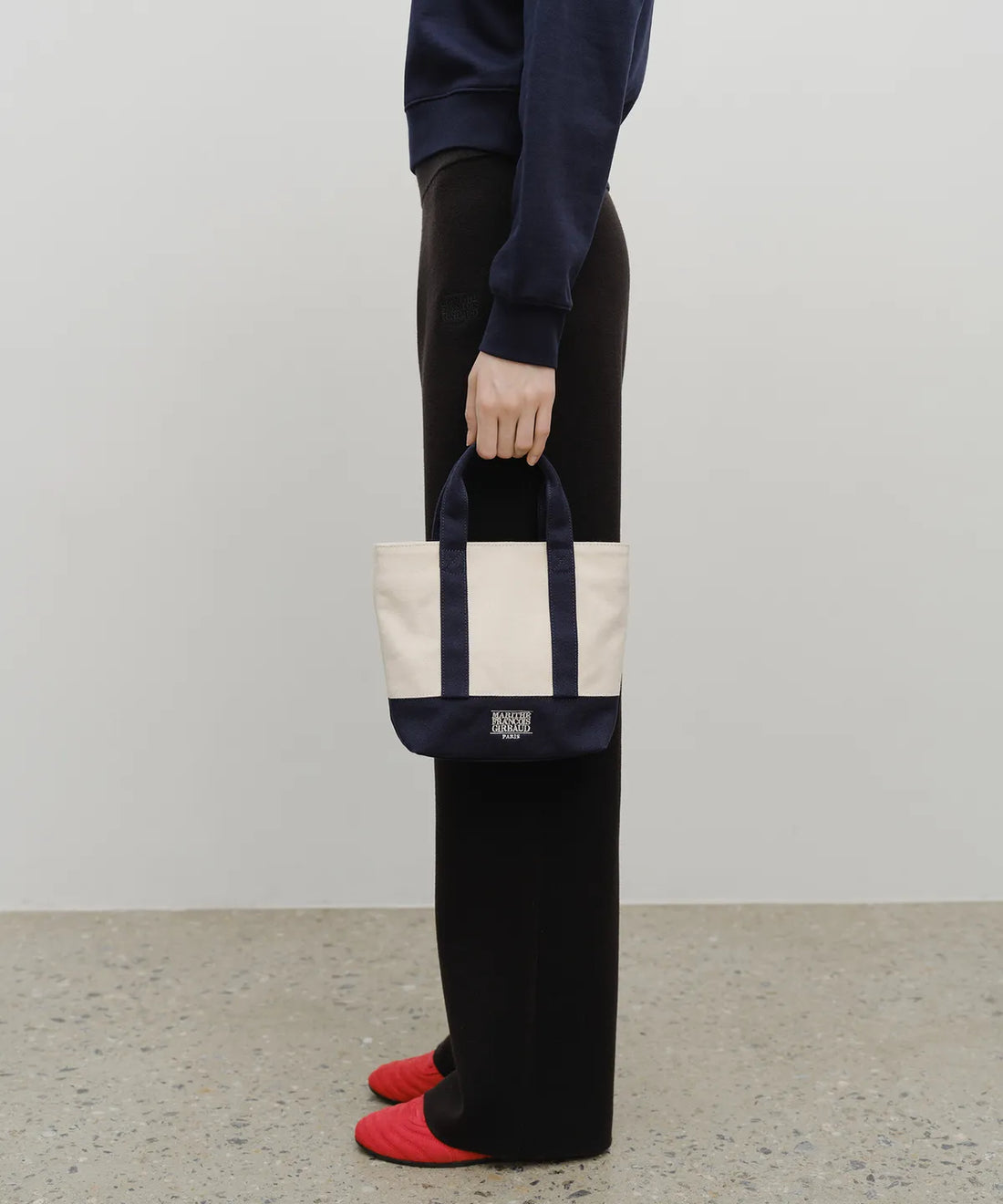 韓國 Marithe Francois Girbaud Classic Logo Embroidery Canvas Tote Bag【MF636】