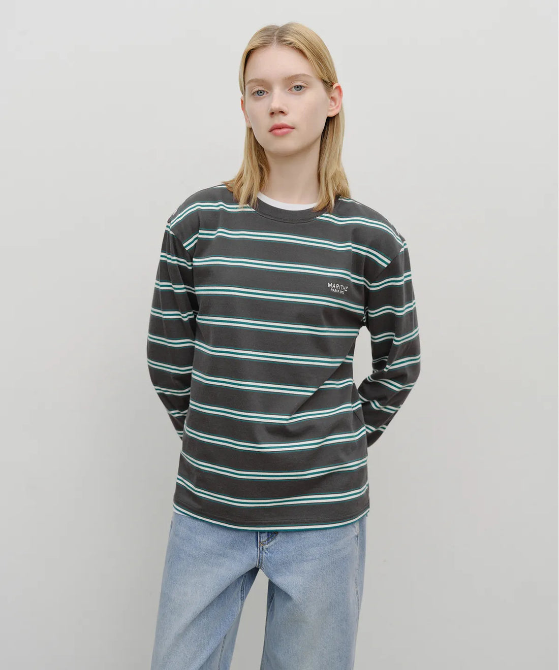 韓國 Marithe Francois Girbaud Multi Color Stripe Long Sleeve【MF626】