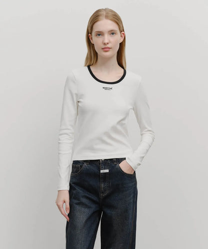 韓國 Marithe Francois Girbaud W Deep Neck Long Sleeve【MF627】