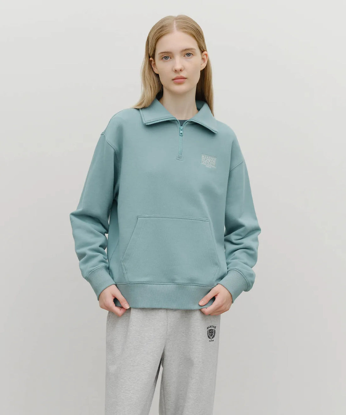 韓國 Marithe Francois Girbaud Classic Logo Half Zipup Sweatshirt【MF662】