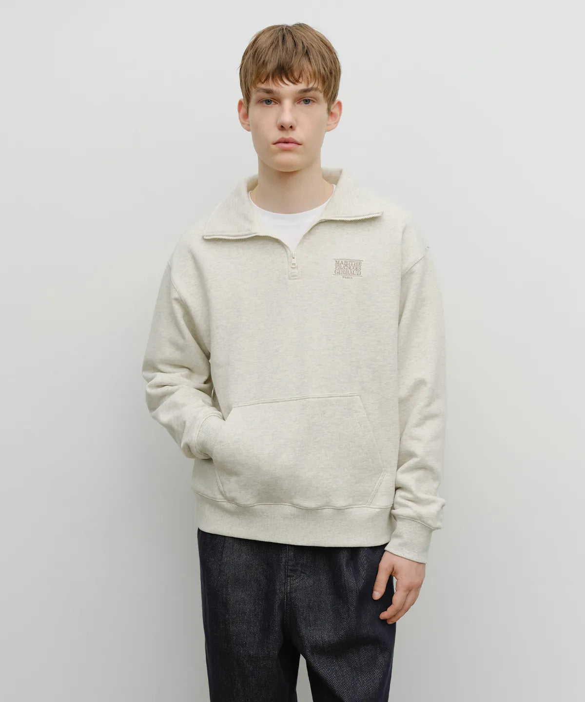 韓國 Marithe Francois Girbaud Classic Logo Half Zipup Sweatshirt【MF662】