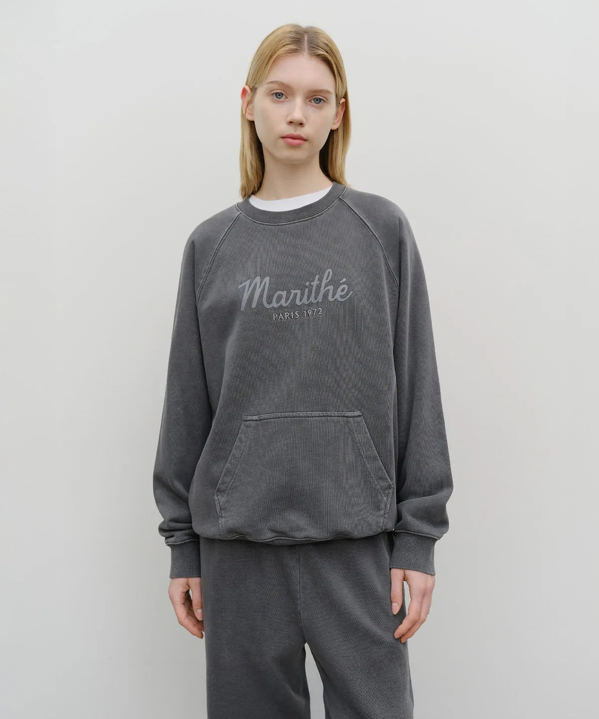 韓國 Marithe Francois Girbaud Garment Dyed Oversized Sweatshirt【MF676】