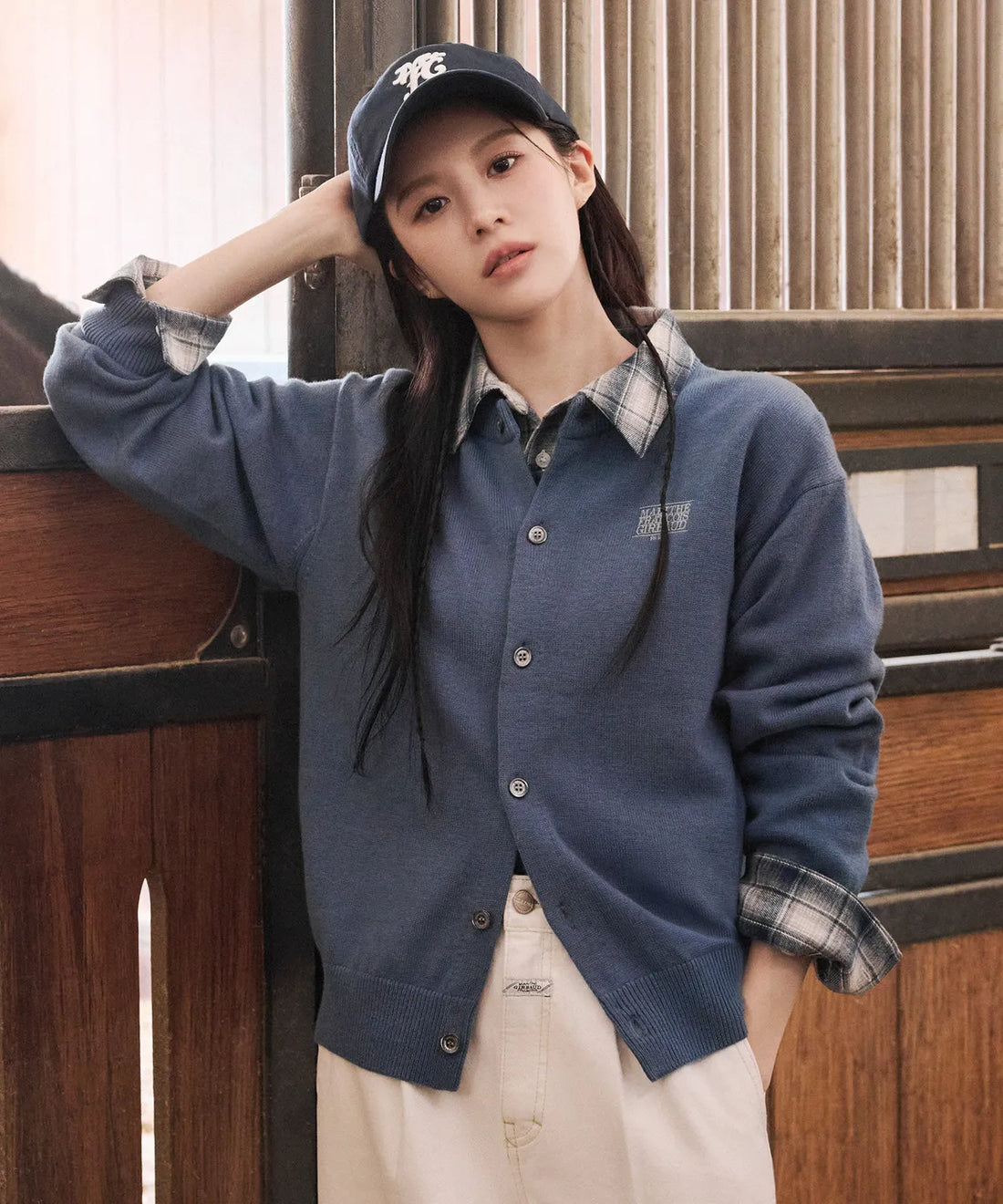 韓國 Marithe Francois Girbaud Basic Round Neck Cardigan【MF668】