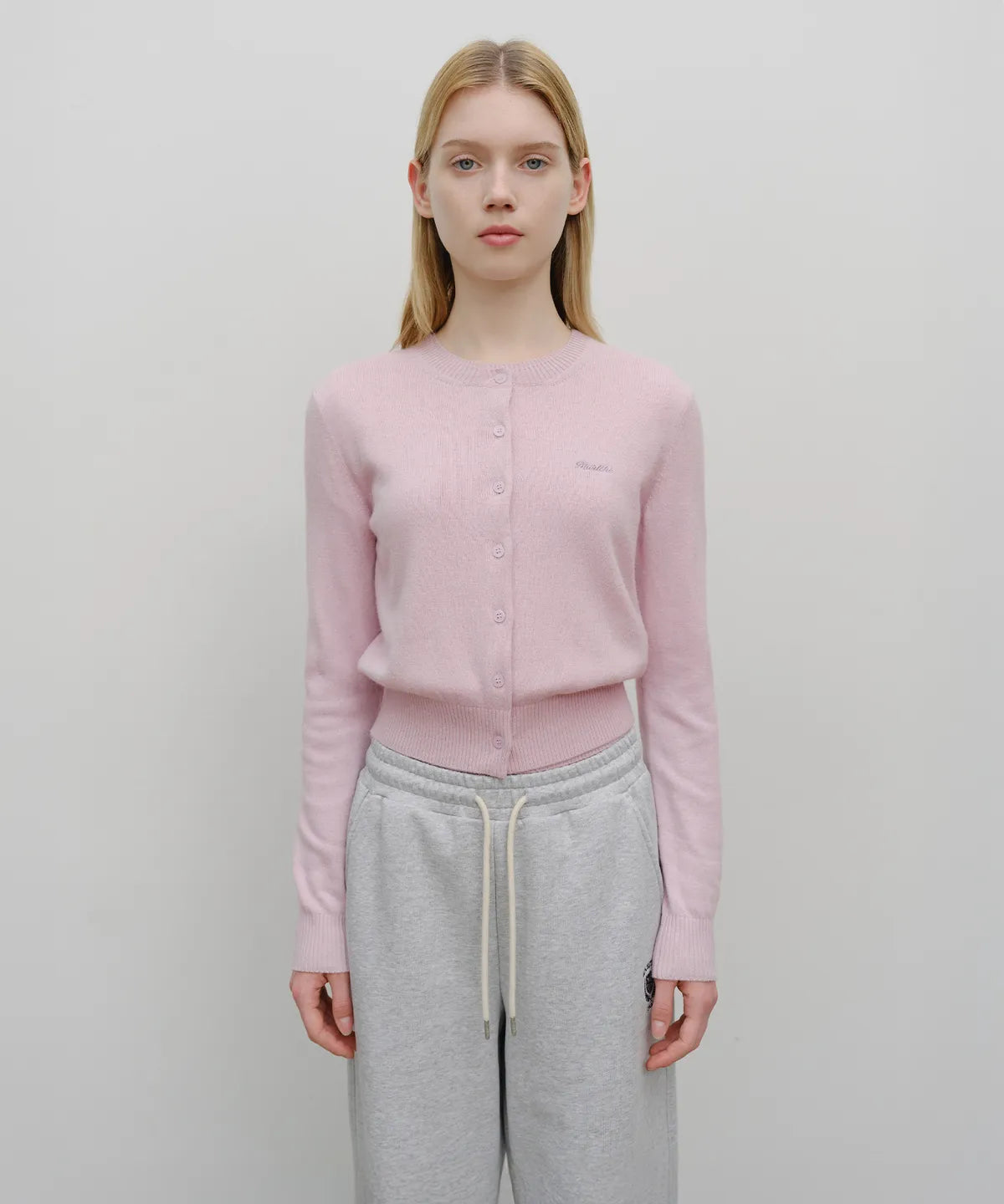 韓國 Marithe Francois Girbaud W Half Knit Round Neck Cardigan Set Up【MF647】