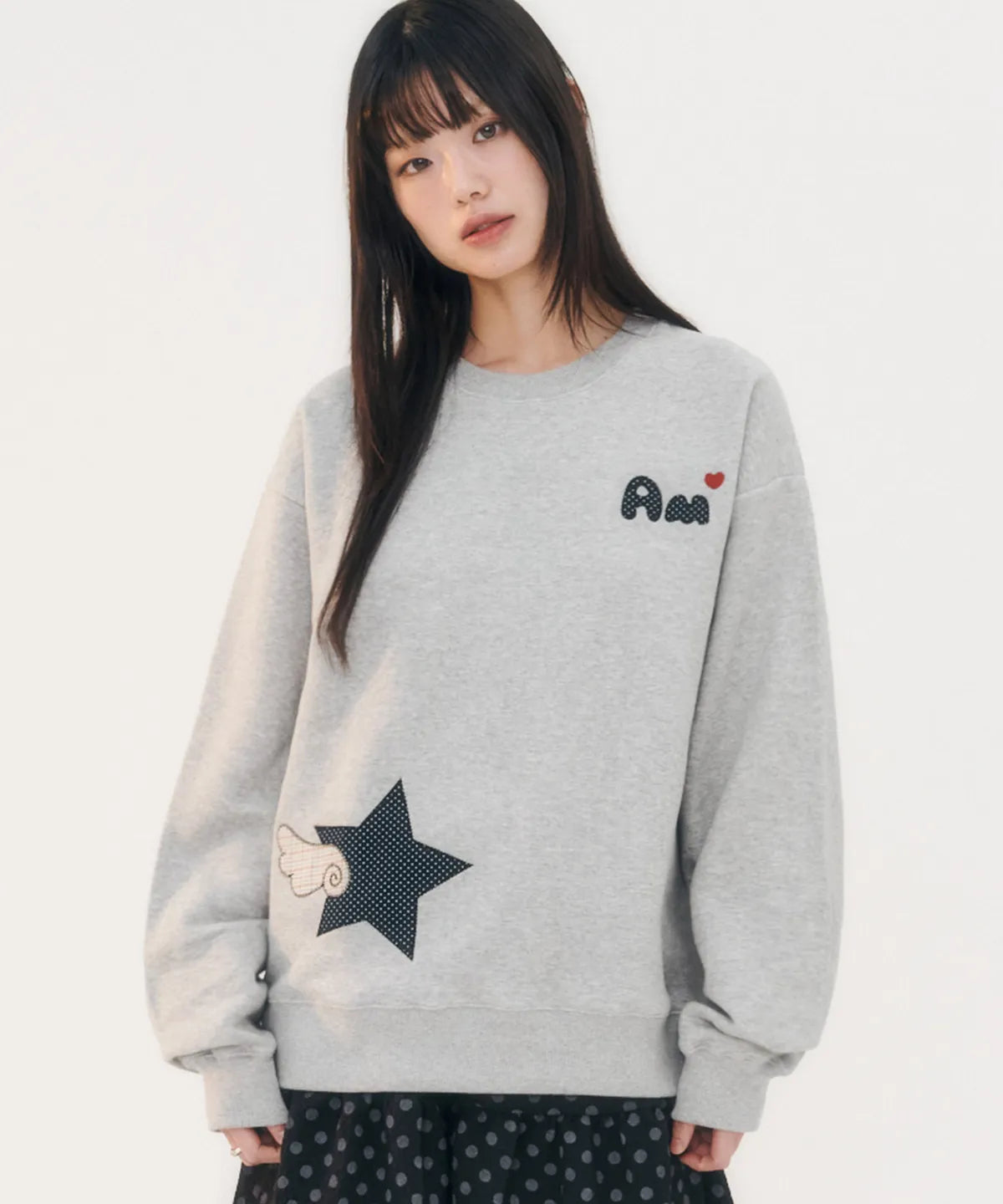 韓國 Ambler Angel Of The Stars Applique Sweatshirt【AR003】