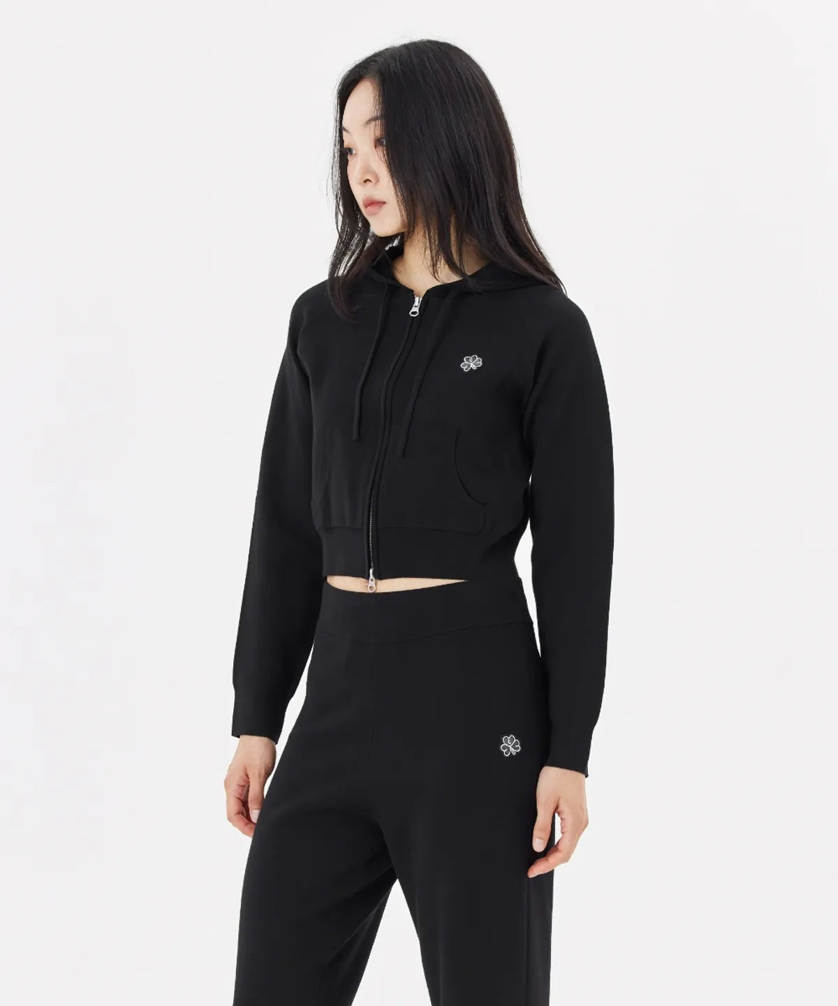 韓國 Mark Gonzales Women's Club Hooded Zip-Up Knit Cardigan【MG001】