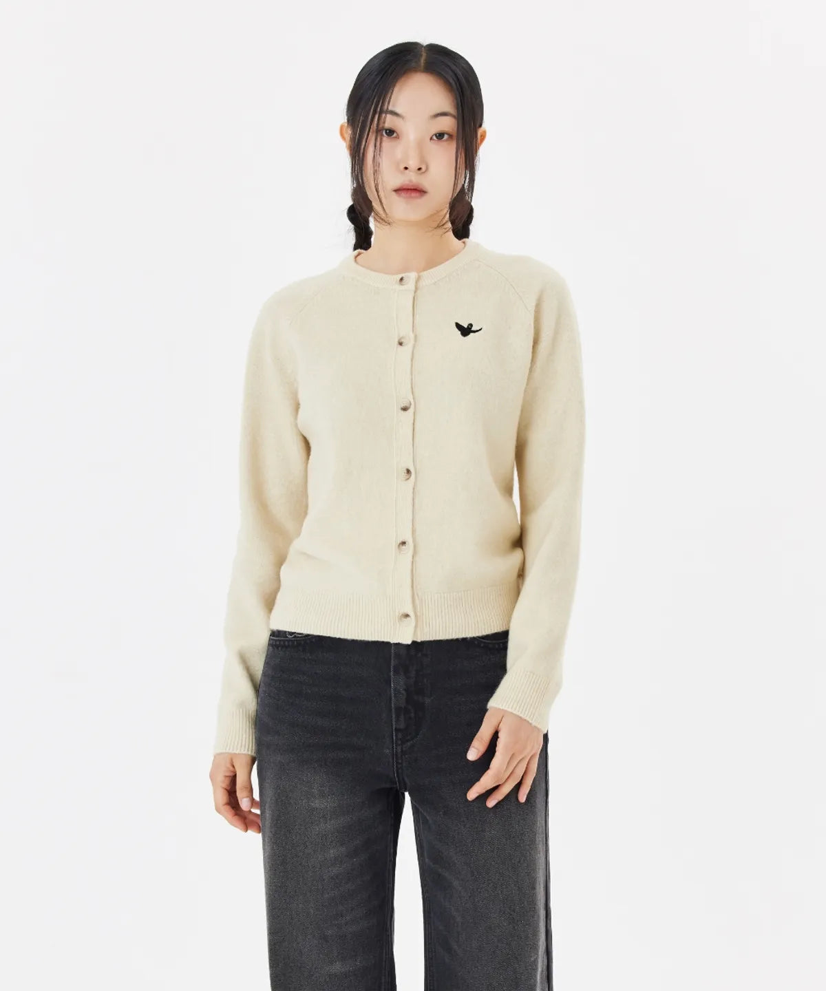 韓國 Mark Gonzales Women's Angel Round Neck Knit Cardigan【MG003】