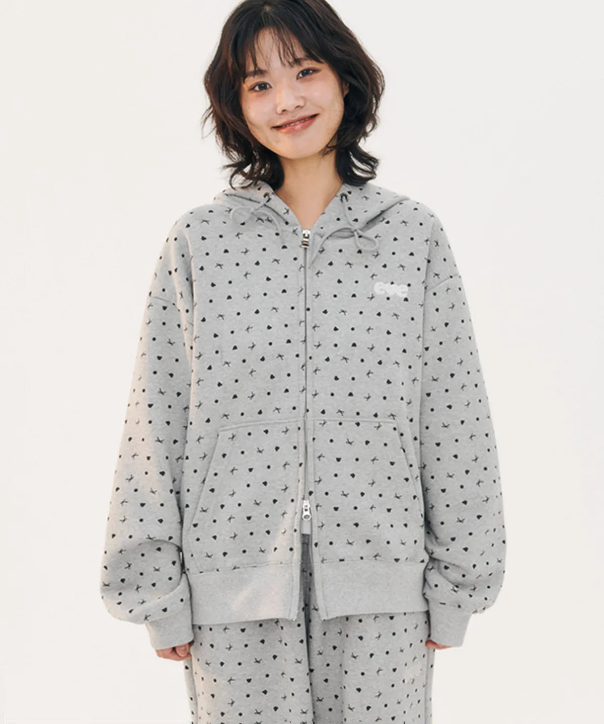 韓國 Ambler Ribbon and Bear Dot Zip-Up Jacket【AR025】