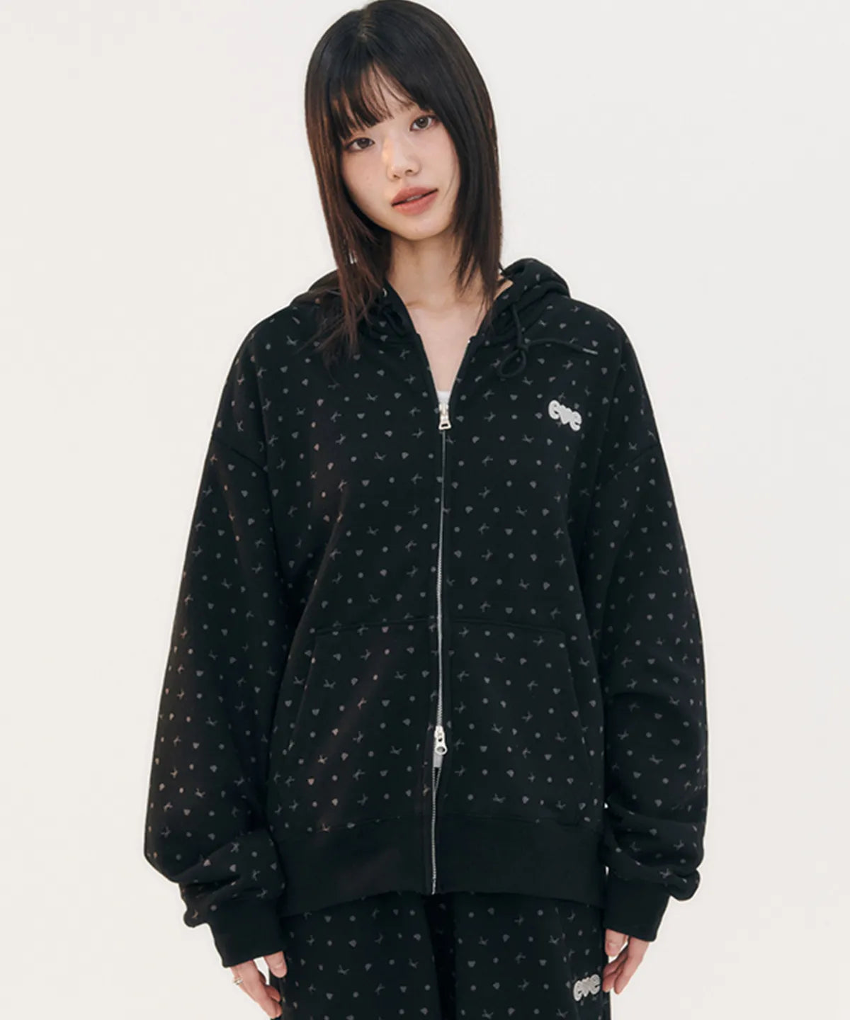 韓國 Ambler Ribbon and Bear Dot Zip-Up Jacket【AR025】