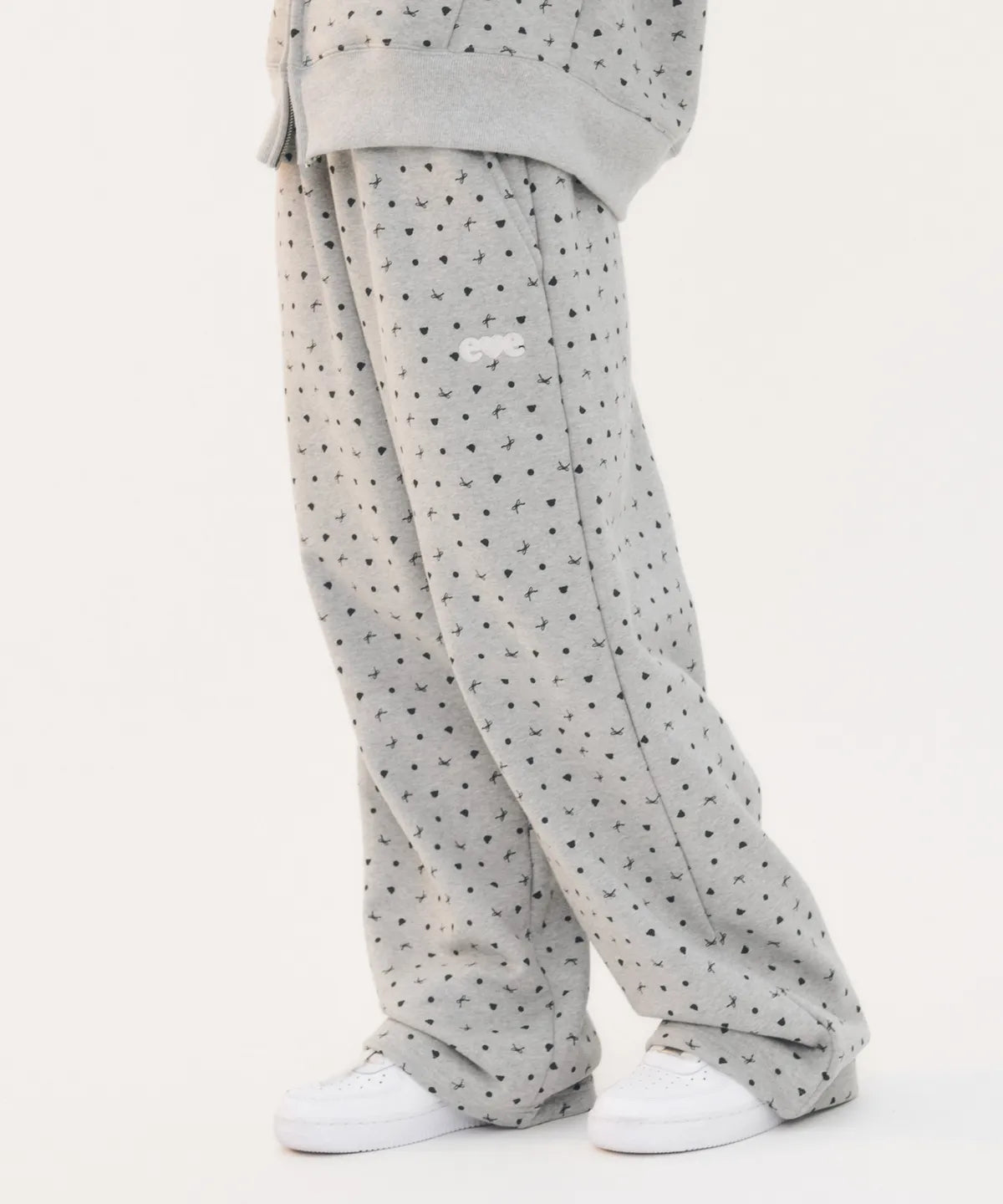韓國 Ambler Ribbon And Bear Dot String Wide Sweatpants【AR030】