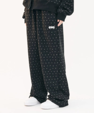 韓國 Ambler Ribbon And Bear Dot String Wide Sweatpants【AR030】