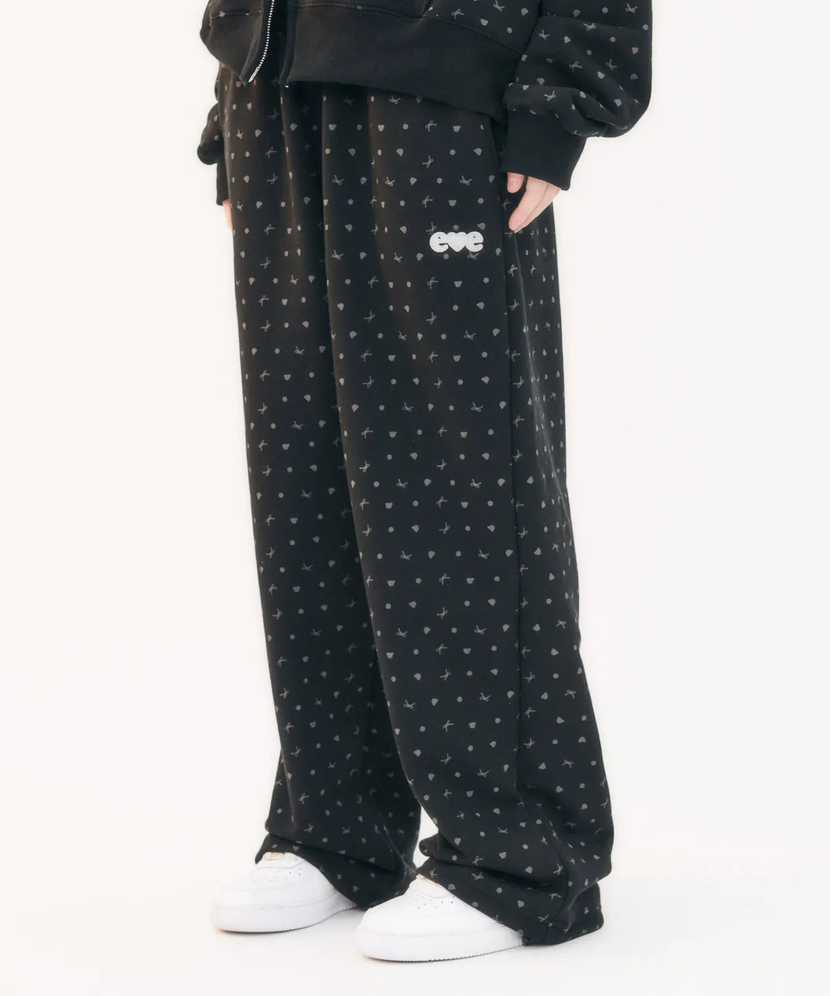 韓國 Ambler Ribbon And Bear Dot String Wide Sweatpants【AR030】