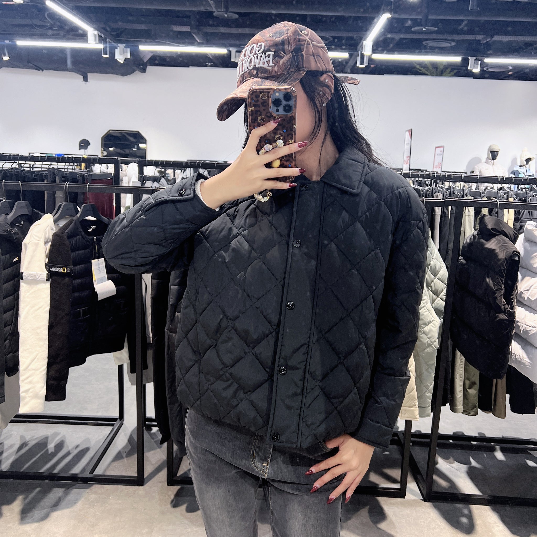 韓國 National Geographic Women's Elk Collar Padded Short Jumper【NG071】