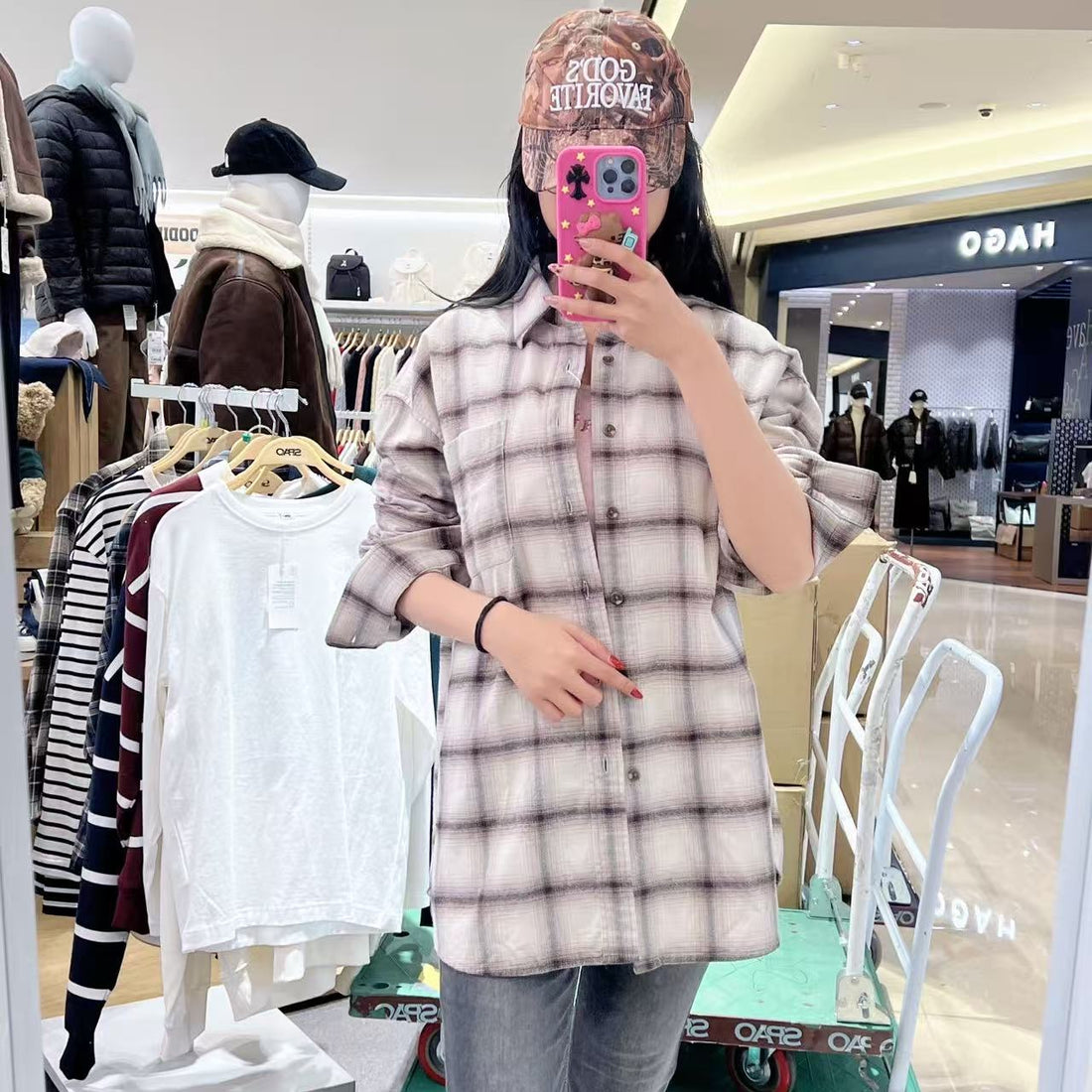 韓國 SPAO Flannel Overfit Check Shirt【SP313】