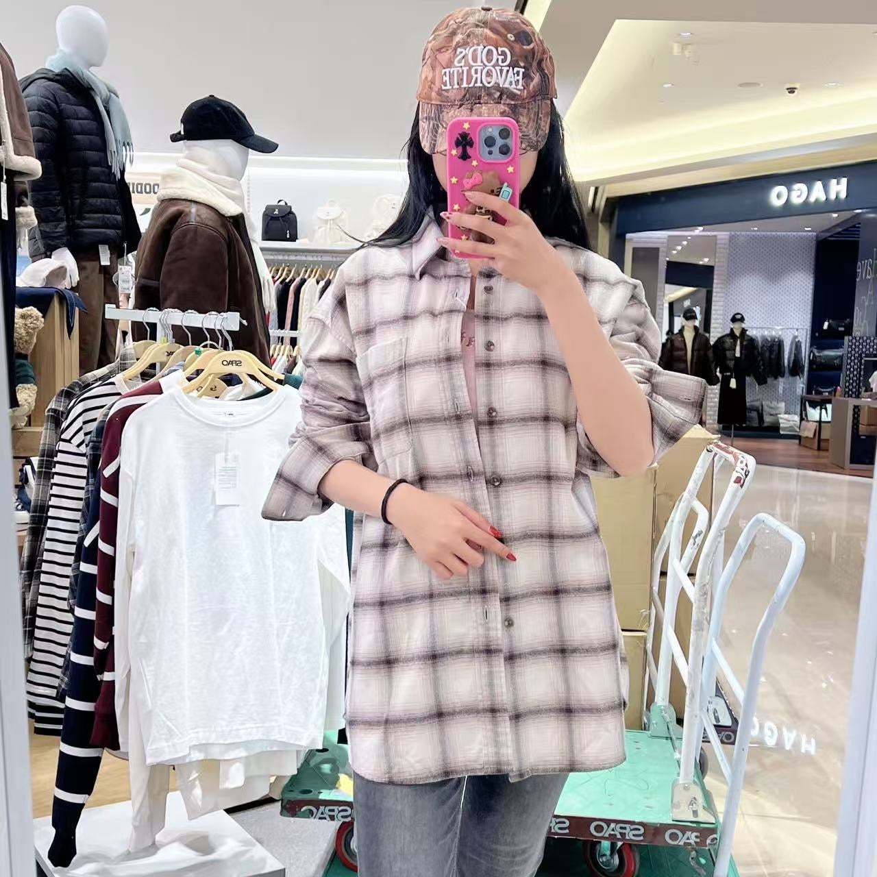 韓國 SPAO Flannel Overfit Check Shirt【SP313】