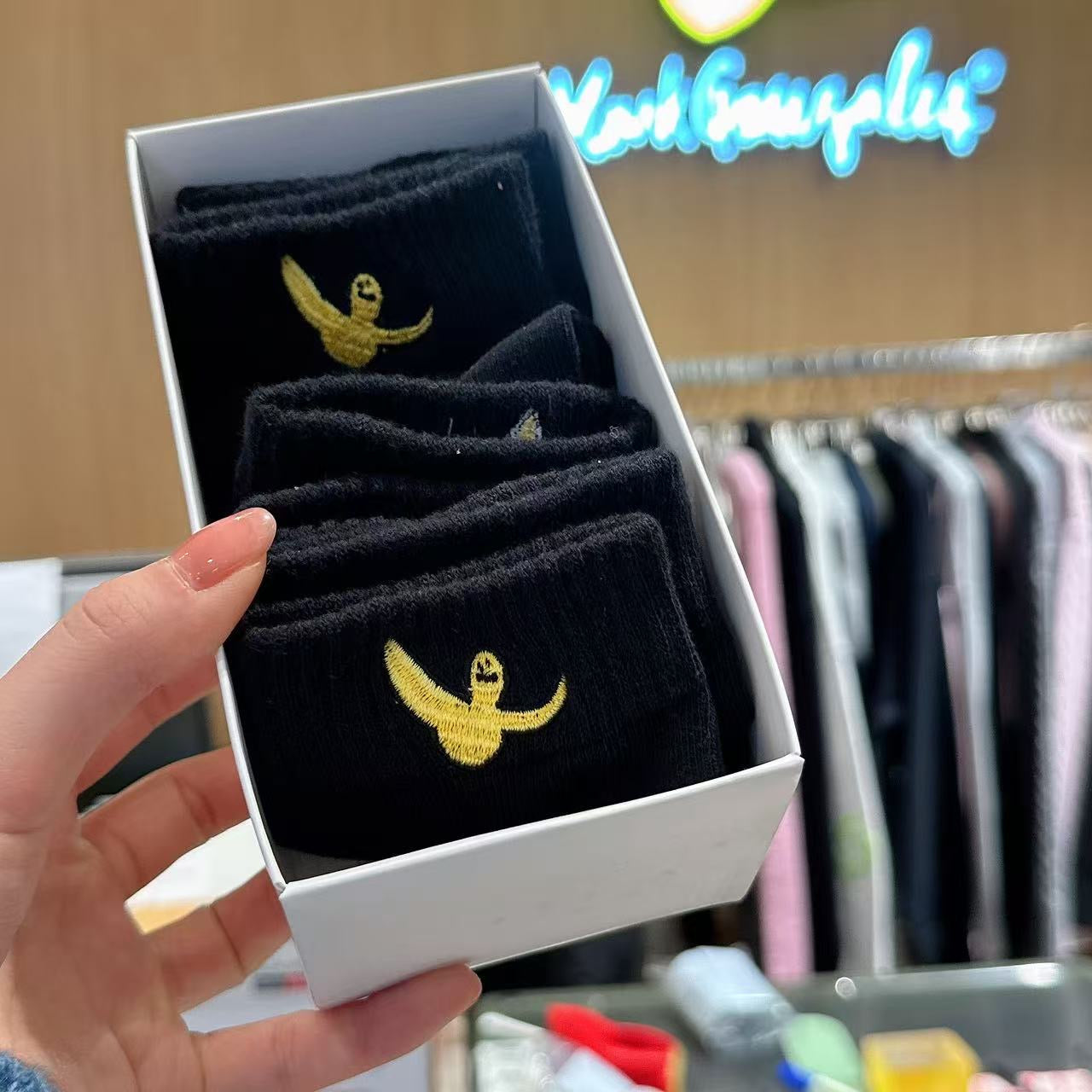 韓國 Mark Gonzales Angel Wappen Ankle Socks 3PACK【MG114】