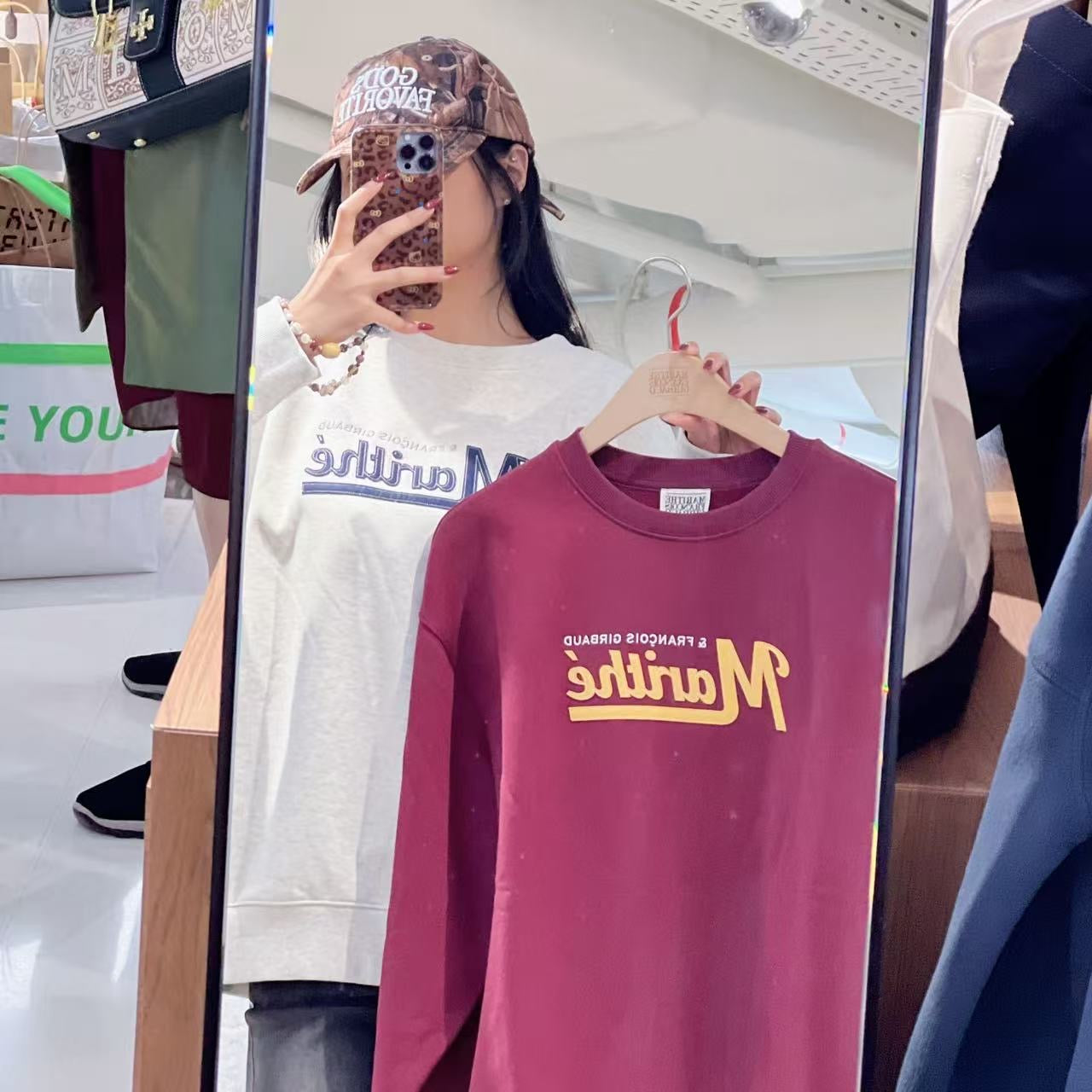 韓國 Marithe Francois Girbaud Applique Logo Oversized Sweatshirt (Brushed) 【MF772】