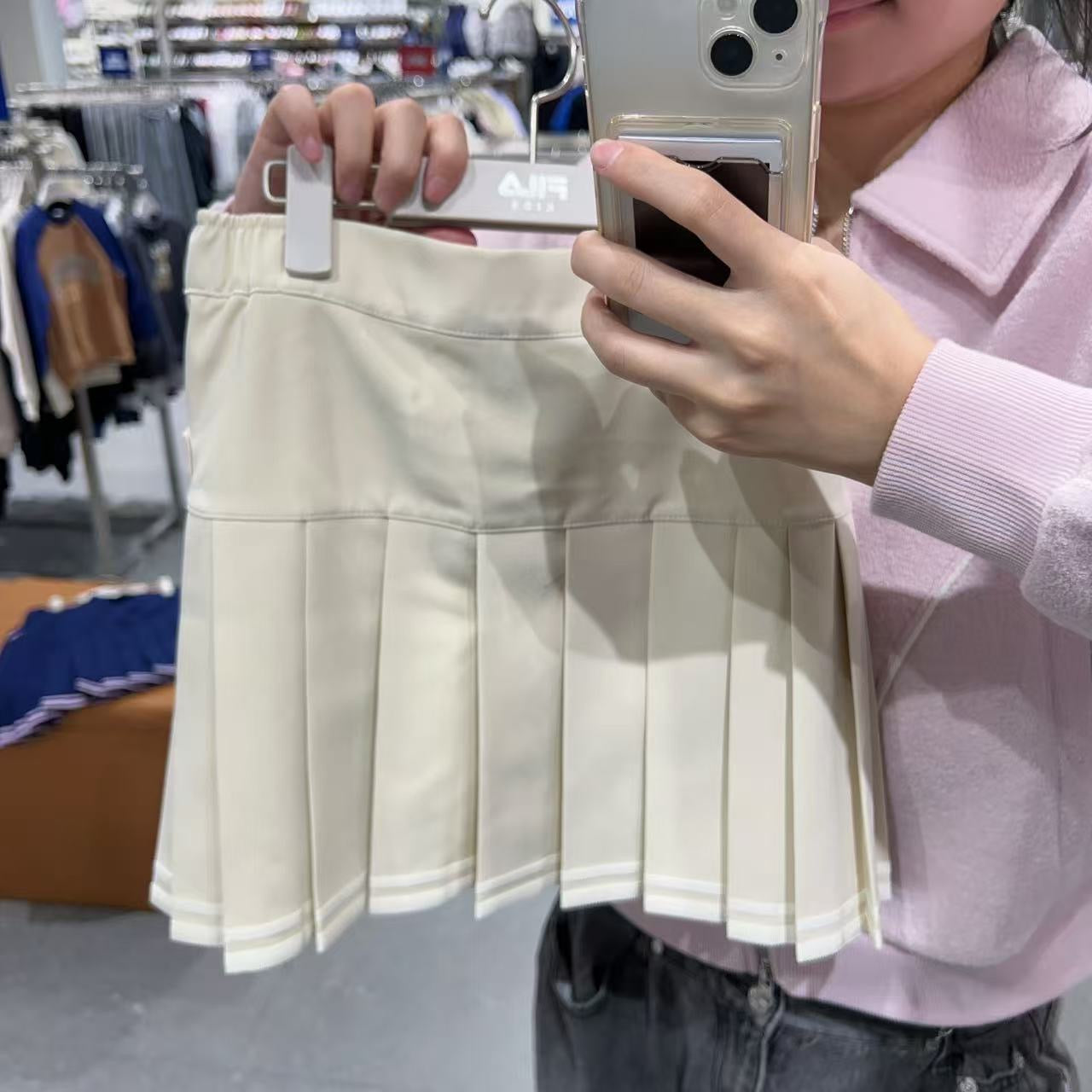 韓國 FILA Kids Tape-hem pleated skirt 【FA078】