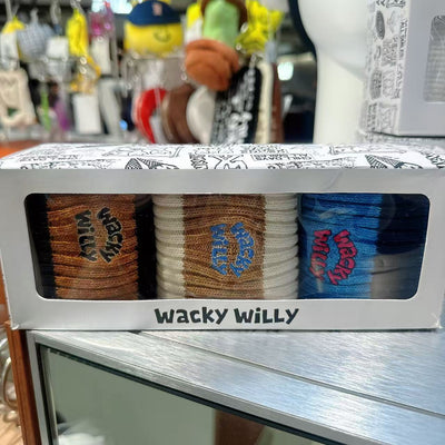 韓國 Wacky Willy 3-Pack Of Typography Color-Block Socks【WW164】