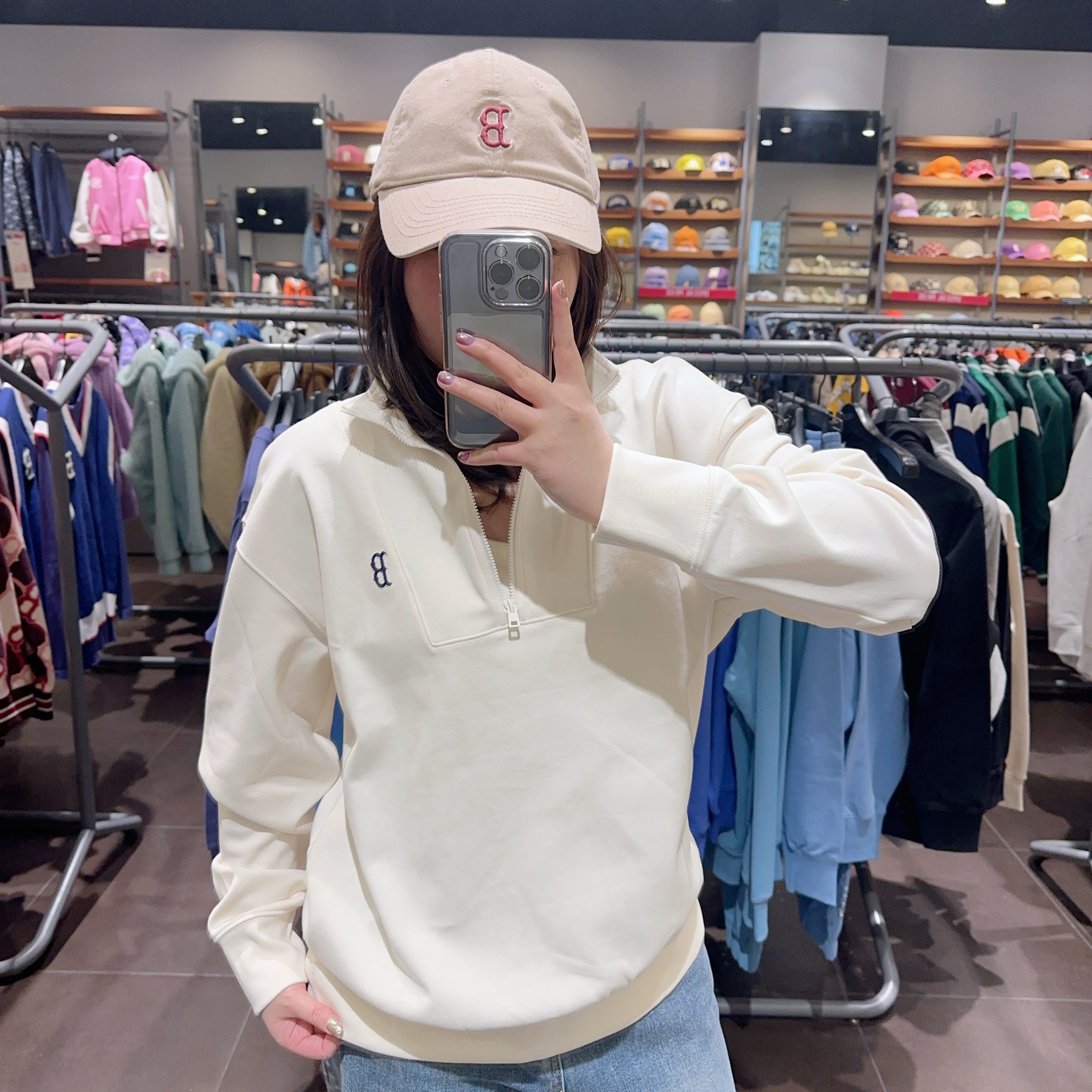 韓國 MLB SMALL LOGO HALF ZIP UP SWEATSHIRT【MB147】