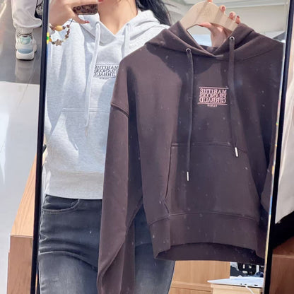 韓國 Marithe Francois Girbaud W Small Classic Logo Crop Hoodie 【MF683】
