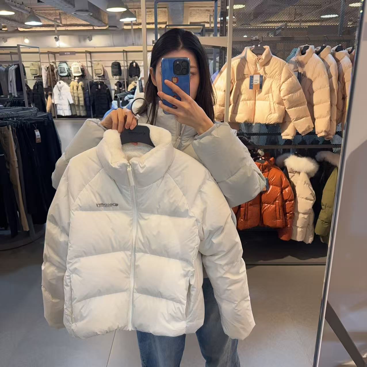 韓國 Discovery Women's Olive RDS Short Padding【DY203】