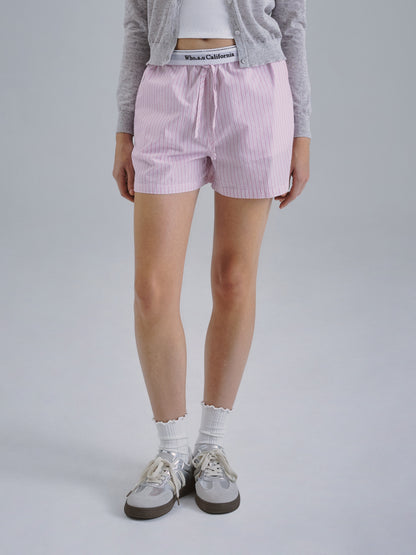 韓國 Who.A.U Steve Striped Cotton Shorts【WA218】