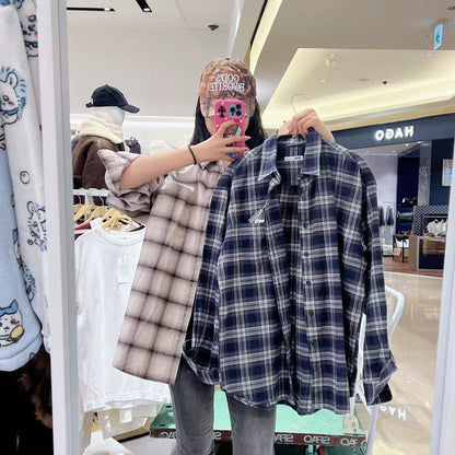 韓國 SPAO Flannel Overfit Check Shirt【SP313】