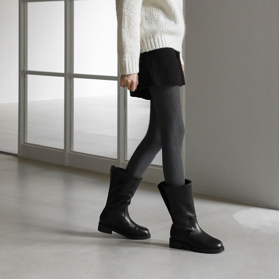 韓國 Sappun Bendor fur-lined mid-calf boots (3.5cm)【AU038】