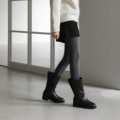 韓國 Sappun Bendor fur-lined mid-calf boots (3.5cm)【AU038】