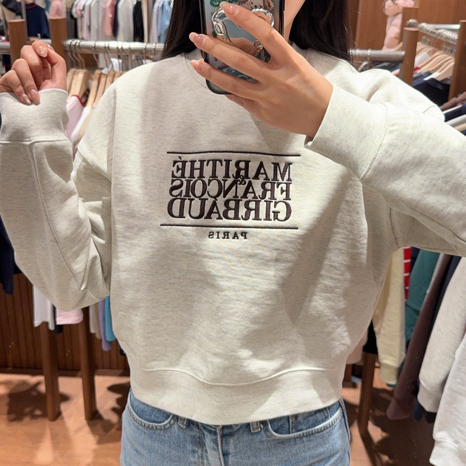 韓國 Marithe Francois Girbaud W CLASSIC LOGO CROP SWEATSHIRT【MF323】