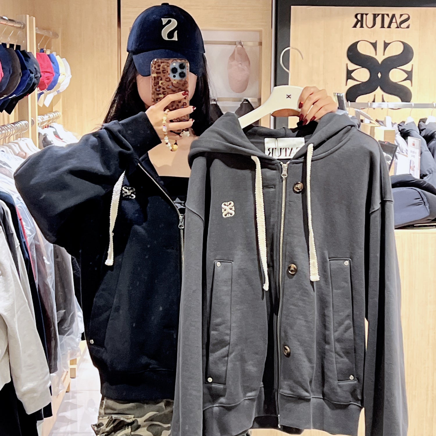 韓國 Satur Theo Cotton All Day Hooded Zip-Up【SR231】