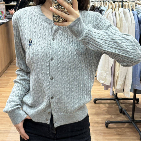 韓國 Who.A.U Steve High Gauge Wool Cable Cardigan【WA039】 - STT Mall HK 靚太網購