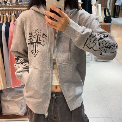 韓國 Wacky Willy Graffiti graphic hooded sweatshirt【WW029】