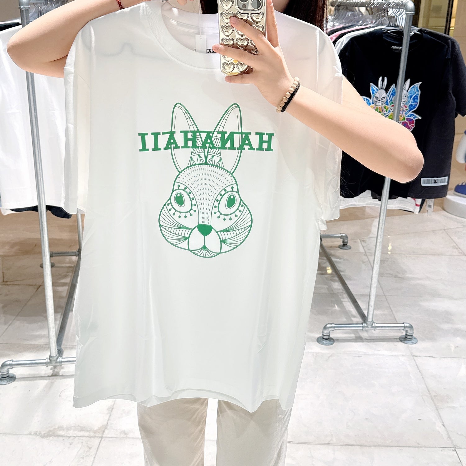 韓國 HANAHAII 漸變Logo純棉 T-Shirt【HA051】