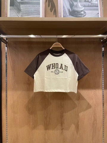 韓國 Who.A.U ATHL Crop T-shirt【WA139】