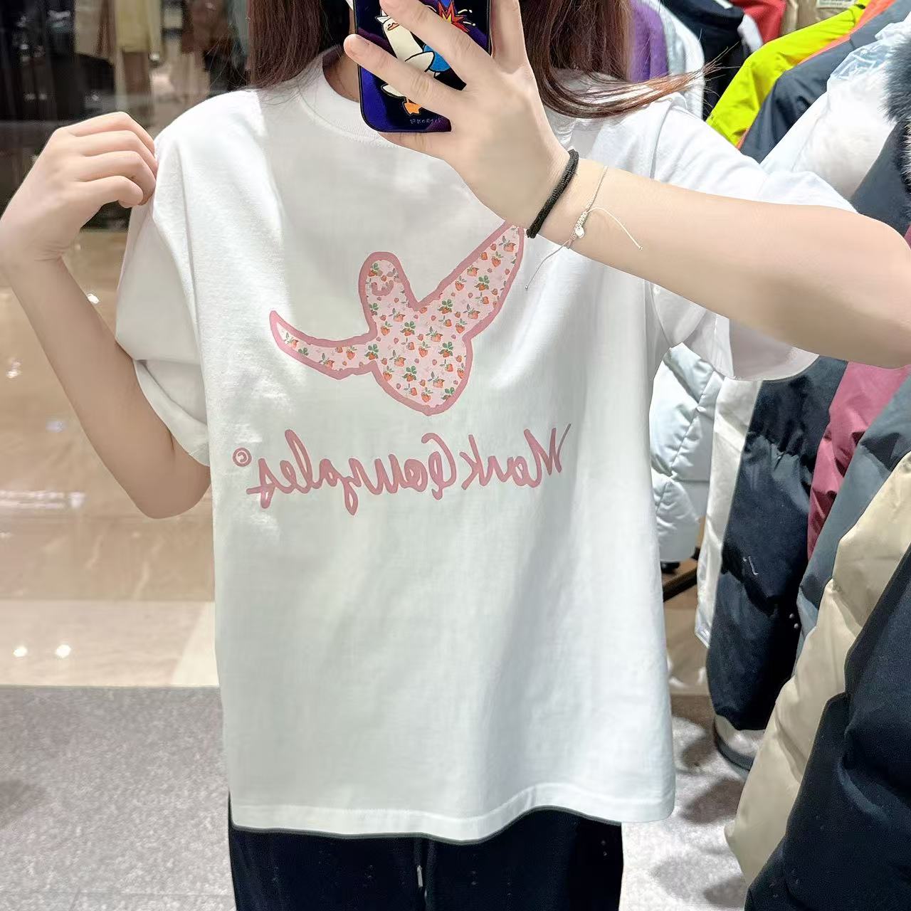 韓國 Mark Gonzales Women's Angel Graphic Short Sleeve T-Shirt【MG223】