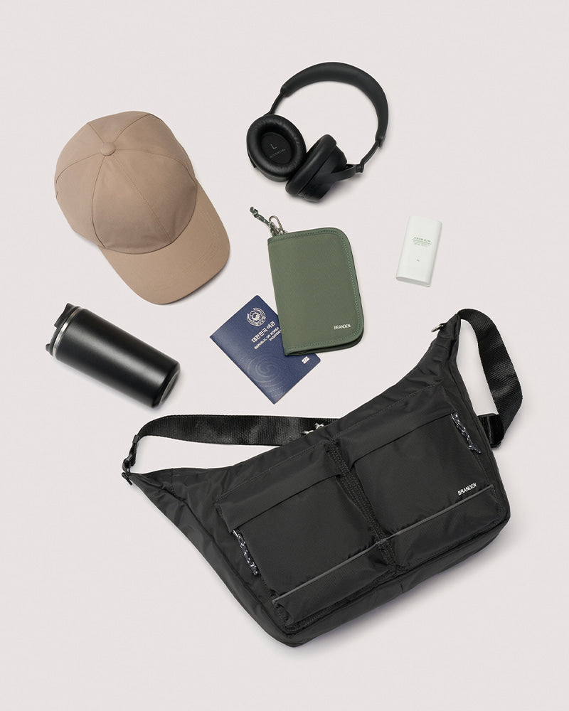 韓國 Branden 4重防盜斜背袋 L【SM342】